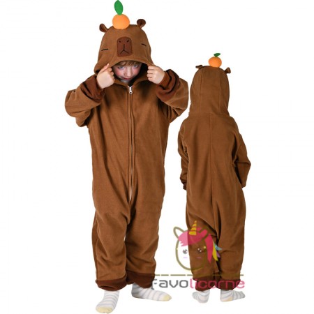 Costume d'Halloween pour enfants Capibara Onesie Party Cosplay Outfit pour garçons et filles