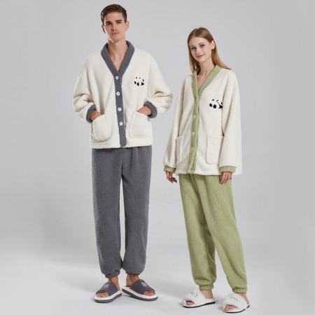 Ensembles de pyjama en flanelle Panda Pyjamas assortis pour couples Vêtements de nuit