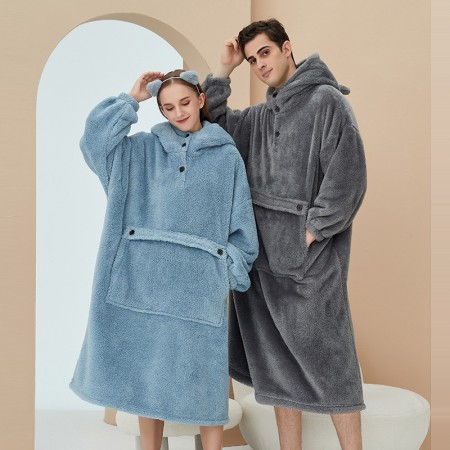 Couverture à capuche pour couples pyjama assorti pour couples