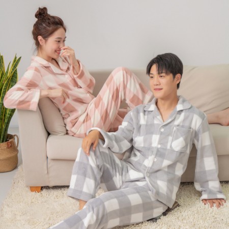 Pyjama en flanelle Pantalon de pyjama à carreaux Pyjamas assortis pour les couples