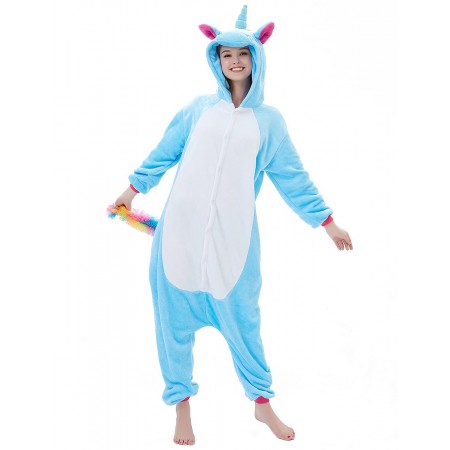 Déguisement Blue Unicorn Pyjama Femme Homme Pyjama Combinaison