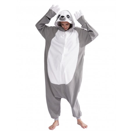 Déguisement Grey Sloth Pyjama Femme Homme Pyjama Combinaison