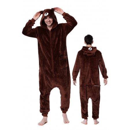 Déguisement Brown Bear Pyjama Femme Homme Pyjama Combinaison
