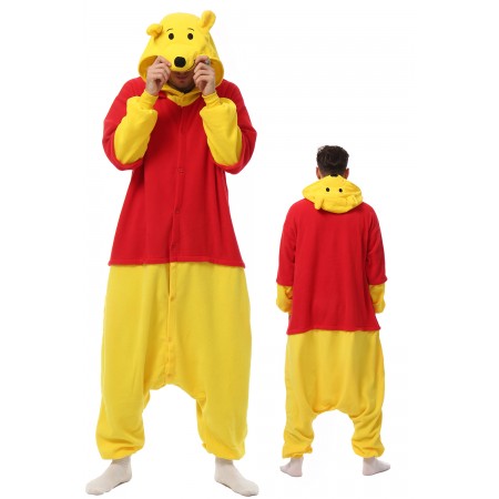 Déguisement Mens Winnie the Pooh Pyjama Femme Homme Pyjama Combinaison