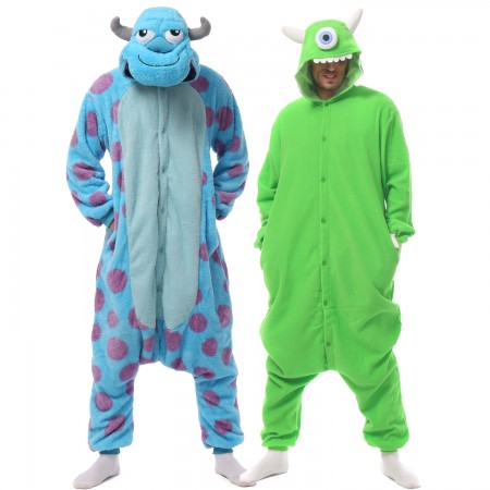 Déguisement Sulley & Mike Wazowski Pyjama Femme Homme Pyjama Combinaison