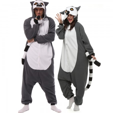 Déguisement Lemur Pyjama Femme Homme Pyjama Combinaison