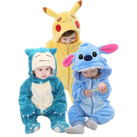 Déguisement Bébé & Bambin Stitch & Pikachu & Snorlax Pyjama Femme Homme Pyjama Combinaison