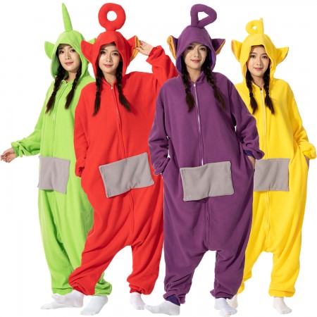 Déguisement Teletubbies Onesie Laa-Laa Dipsy Tinky-Winky Po Pyjama Femme Homme Pyjama Combinaison