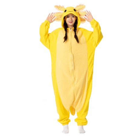 Déguisement Jaune Axolotl Pyjama Femme Homme Pyjama Combinaison