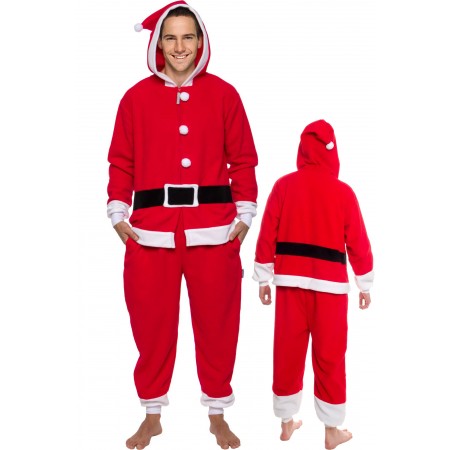Déguisement Christmas Santa Claus Pyjama Femme Homme Pyjama Combinaison