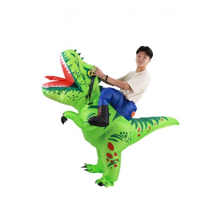 Costume Dinosaure Vert Gonflable Pour Halloween Fête Cosplay