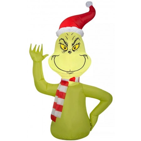 Grinch Santa Gonflable Car Buddy Décoration de Noël gonflable Avec LED