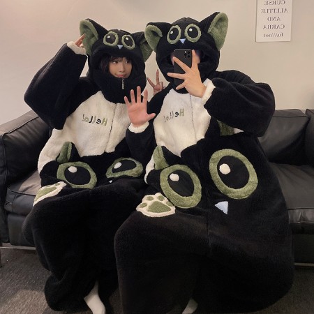 Costume Cat Onesie pour femmes et hommes pyjama une pièce