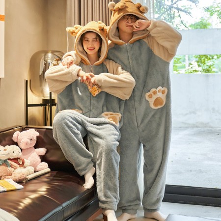Combinaison d'hiver adulte ours Onesie pyjama Animal Kigurumi