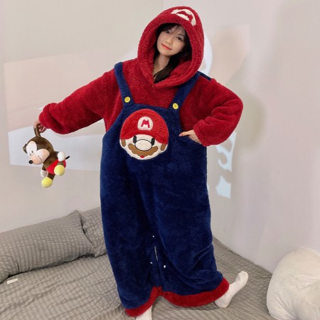 Costume de Mario pour filles adultes vêtements de nuit