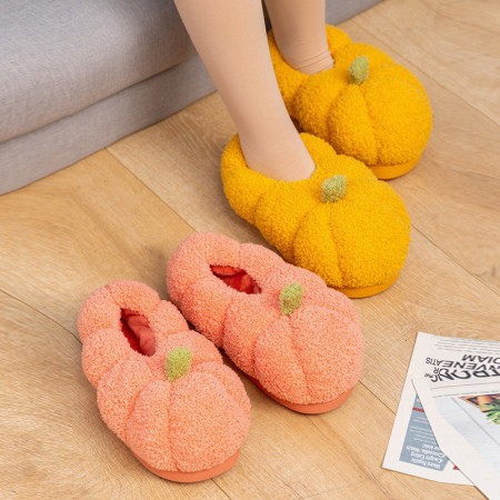 Chaussons Citrouille En Peluche Pour La Maison