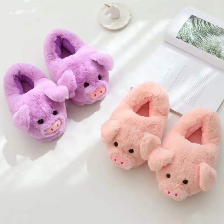 Chaussons Moelleux En Forme De Cochon  Chaussures D'animaux De Dessin Animé