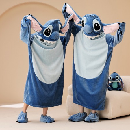 Stitch Pyjamas Cartoon Chemise de nuit à capuche de Noël