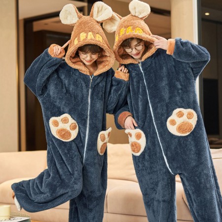Combinaison d'hiver adulte ours Onesie pyjama Animal Kigurumi