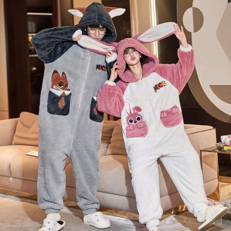 Kawaii Anime Onesie hiver vêtements de nuit Couples pyjamas