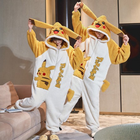 Pikachu Onesie Pyjamas Pyjamas assortis de dessin animé pour les couples