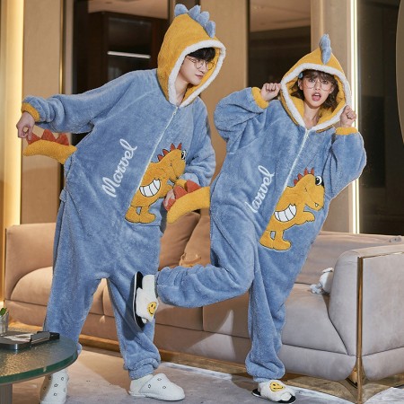 Dino Onesie Pyjamas Animal Cartoon Pyjama assorti pour les couples