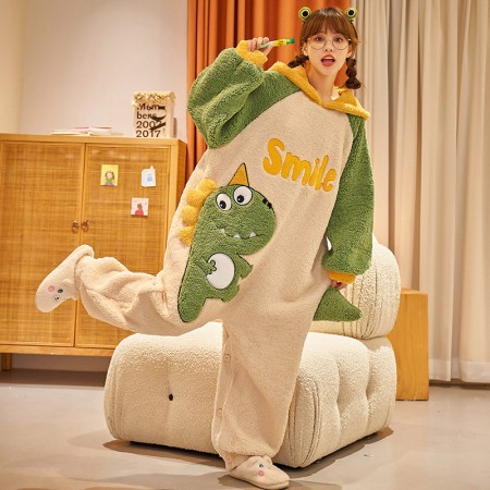 Smile Dinosaur Onesie Pyjama à capuche Homewear