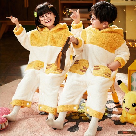 Combinaison à capuche en flanelle pour enfants pyjama tigre de dessin animé