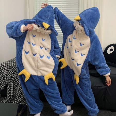 Pyjama une pièce hibou 3D Kigurumis d'hiver pour couple