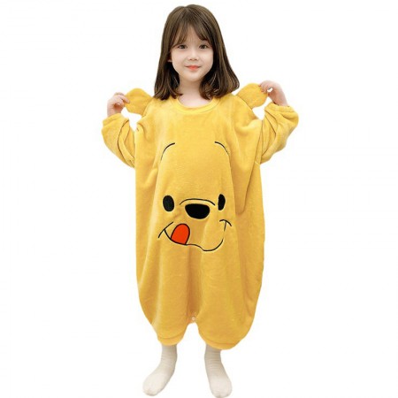 Robe de nuit ours pour enfants couverture de sommeil à manches longues