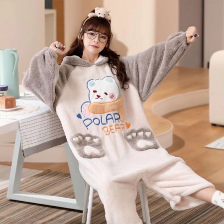 Pyjama ours polaire pour filles vêtements de détente pour femmes