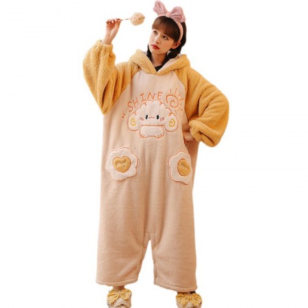 Pyjama Kigurumi en flanelle pour filles vêtements de nuit amples