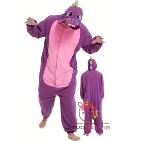 Costume de dragon violet Onesie Halloween Easy Cosplay Suit Party Wear Pyjama