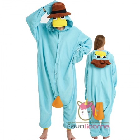 Costume de combinaison Perry l'ornithorynque pour femmes et hommes style unisexe