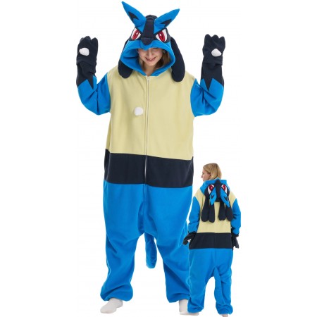 Déguisement Pokémon Lucario adulte enfant combinaison onesie Halloween Carnaval