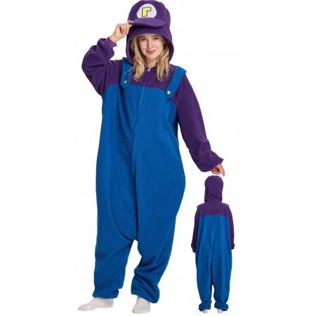 Déguisement Waluigi adulte unisexe – Costume drôle Halloween