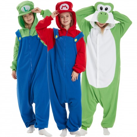 Costumes Mario Luigi Yoshi – Déguisement groupe 3 personnes Halloween