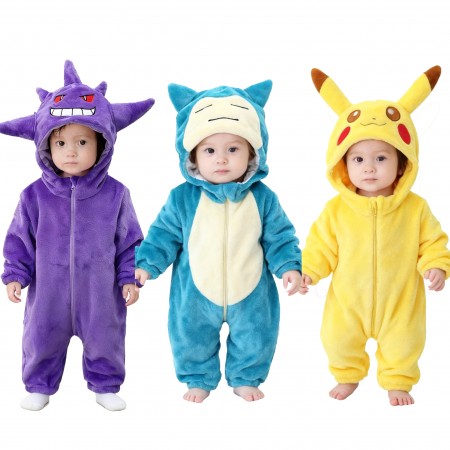Grenouillère bébé Pokémon Pikachu Ectoplasma Carapuce – Costume Carnaval