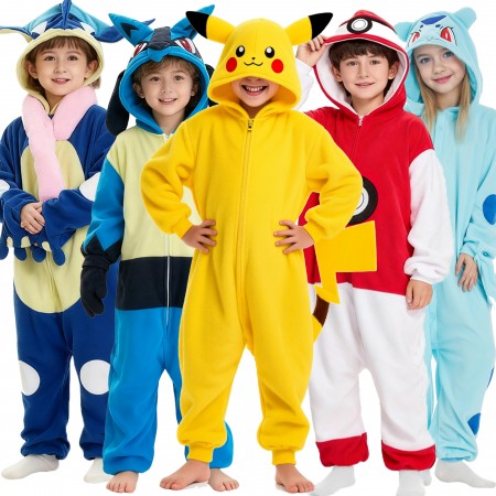 Déguisement Pokémon enfant Pikachu Greninja Lucario Dragonite Ronflex – Combinaison Halloween Carnaval