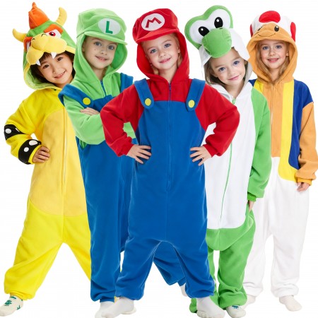 Costumes groupe enfants Mario Luigi Yoshi Bowser Toad Donkey Kong – Halloween Carnaval
