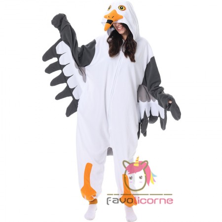 Costume de mouette Onesie Halloween Tenue de cosplay facile Pyjama pour adultes