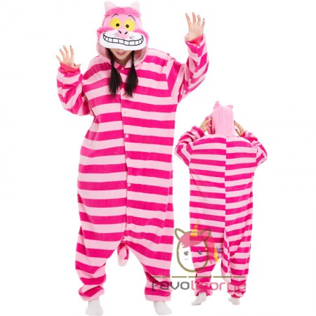 Costume de chat du Cheshire tenue d'Halloween cosplay fête, pyjama pour femmes et hommes
