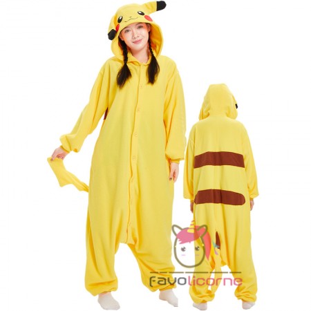 Pyjama Onesie Jaune Costumes Animaux Pour Adulte Unisexe