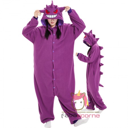 Costume Gengar Combinaison Tenue Halloween Cosplay Fête Porter Pyjama
