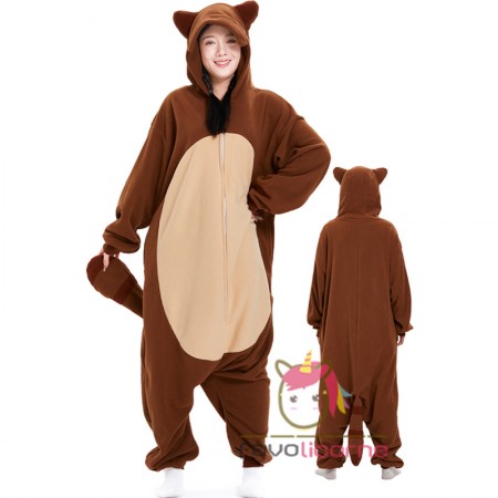 Tanooki Mario Suit Raccoon Onesie Mignon Cosplay Party Wear Pyjama Pour Adulte Style Unisexe