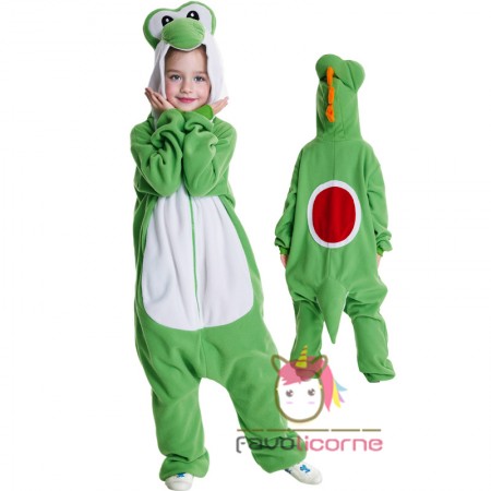 Costume Yoshi pour enfants combinaison d'Halloween cosplay facile tenue de fête pyjama