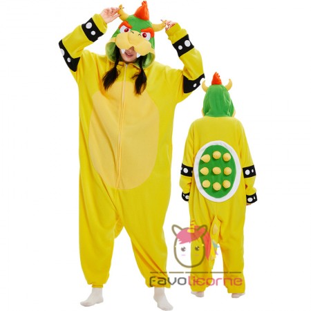Costume Bowser pour adulte, combinaison d'Halloween, cosplay facile, tenue de fête, pyjama